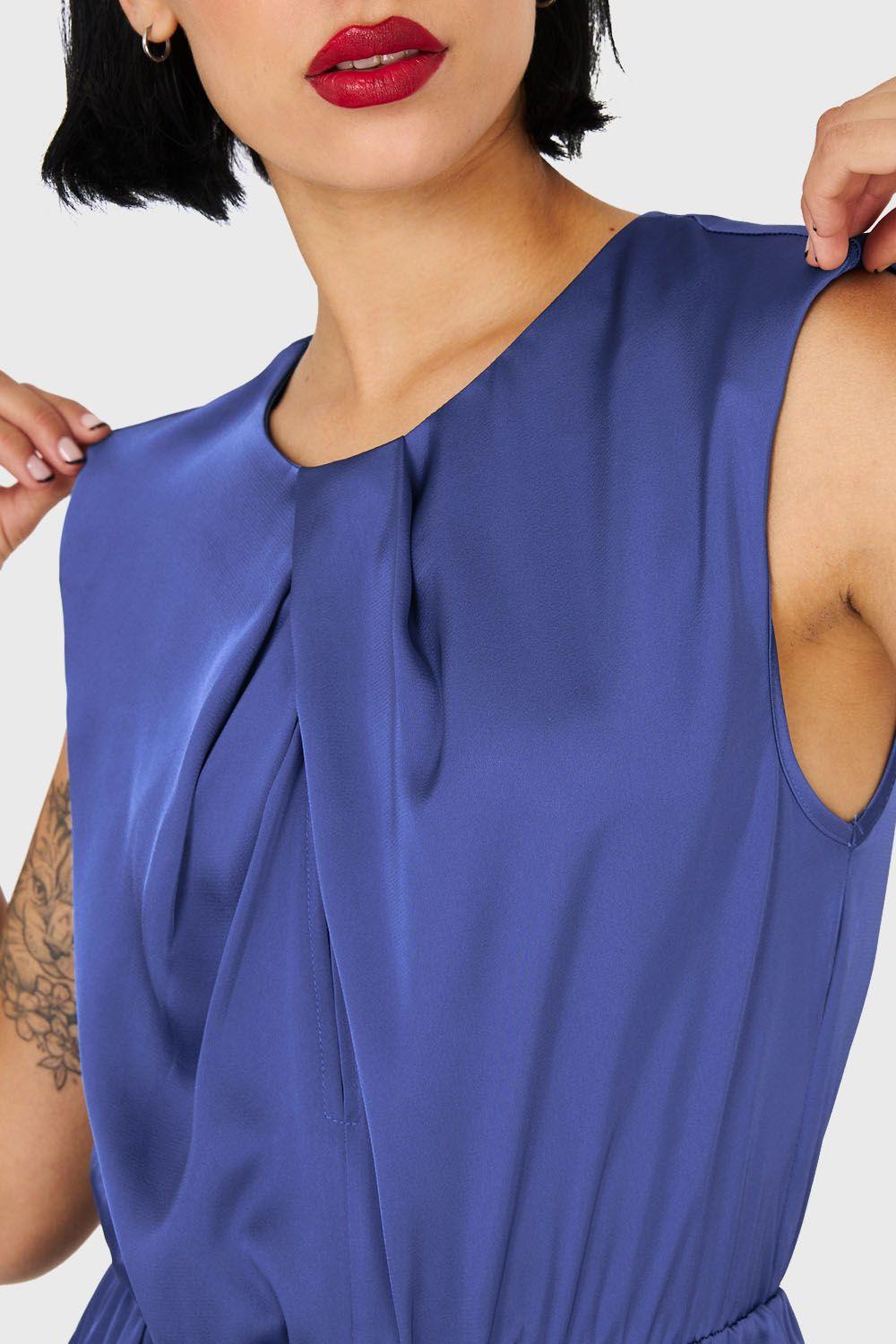 Enterito Cut Out Escote Azul Acero Nicopoly-5