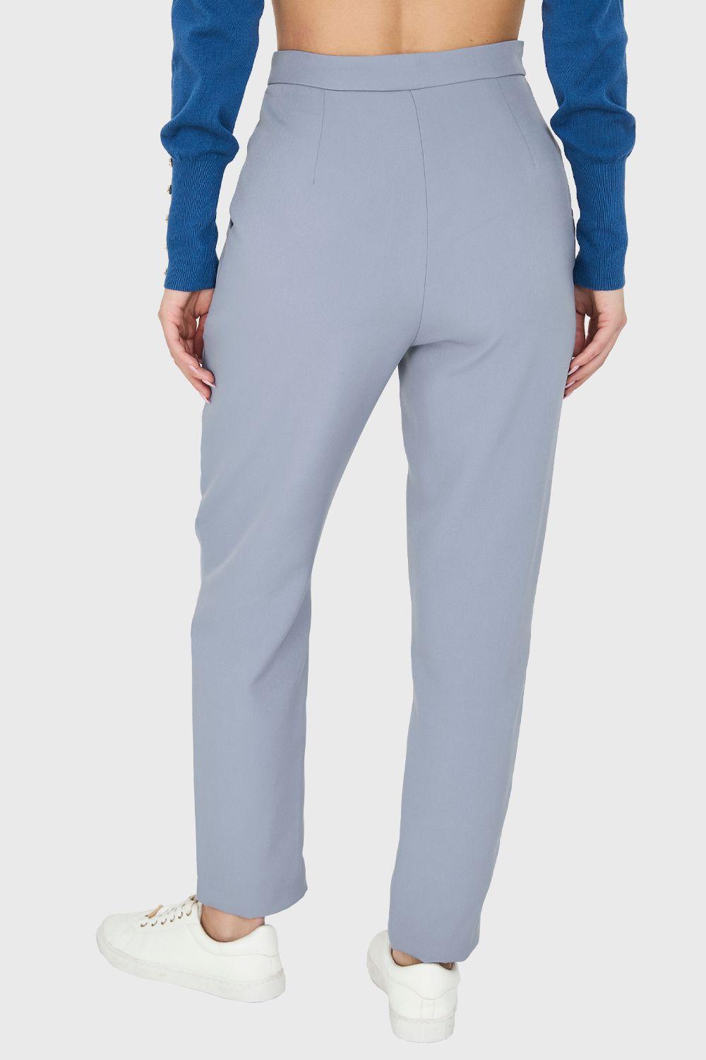 Pantalón Tiro Alto Básico Celeste Nicopoly-3