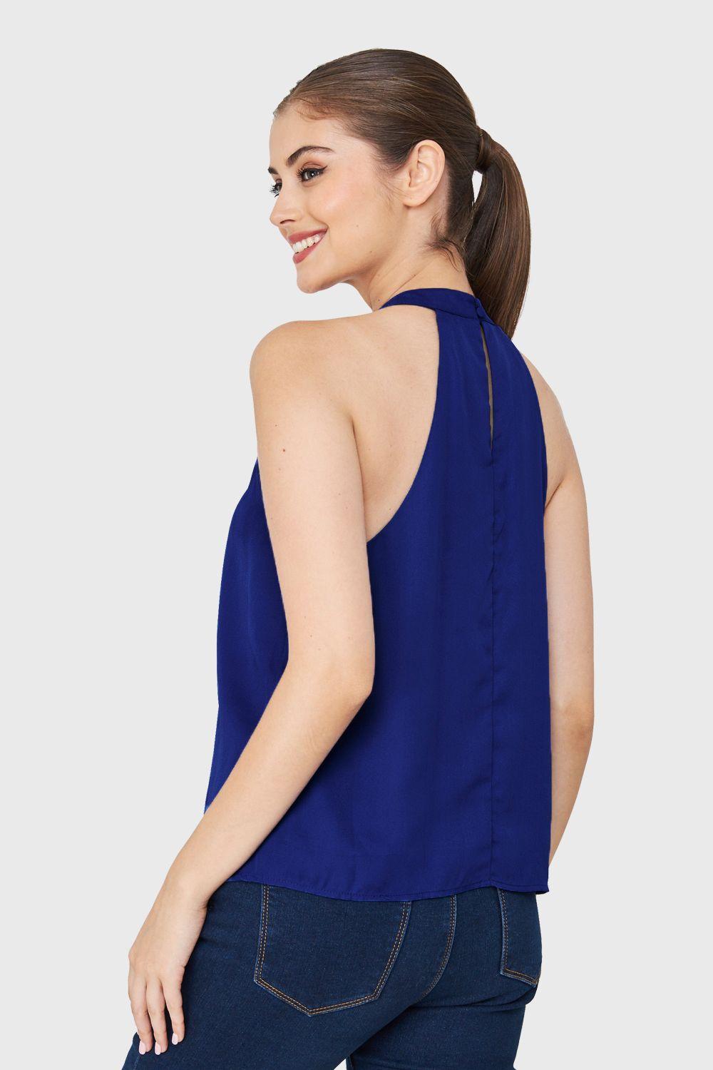 Blusa Halter Azul Eléctrico Nicopoly-3