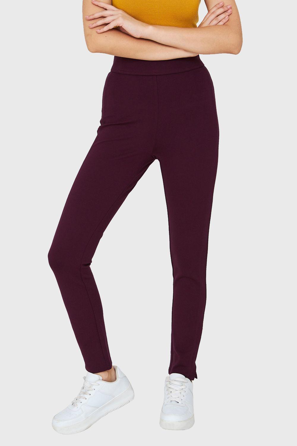 Legging Tiro Alto Aberturas Burdeos Nicopoly-4