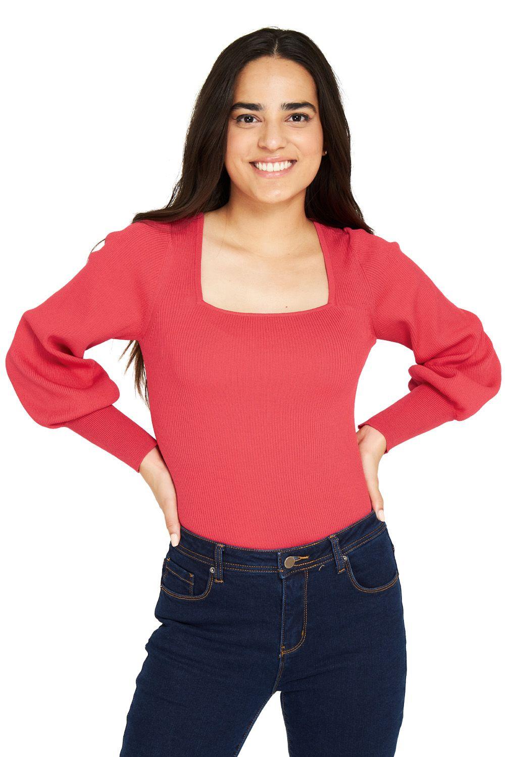 Body Escote Cuadrado Coral Nicopoly-0