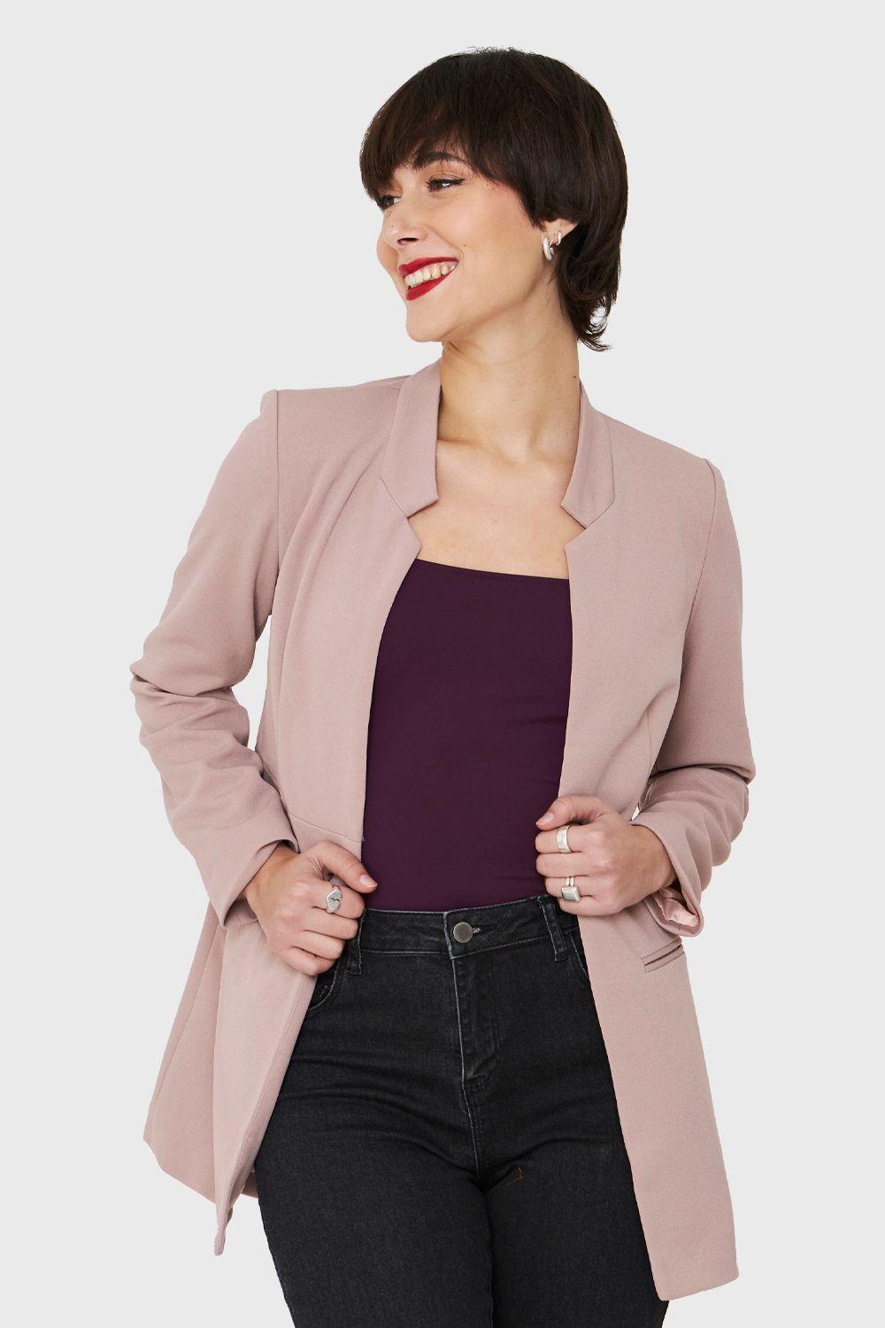 Blazer Largo Rosa Nicopoly-4