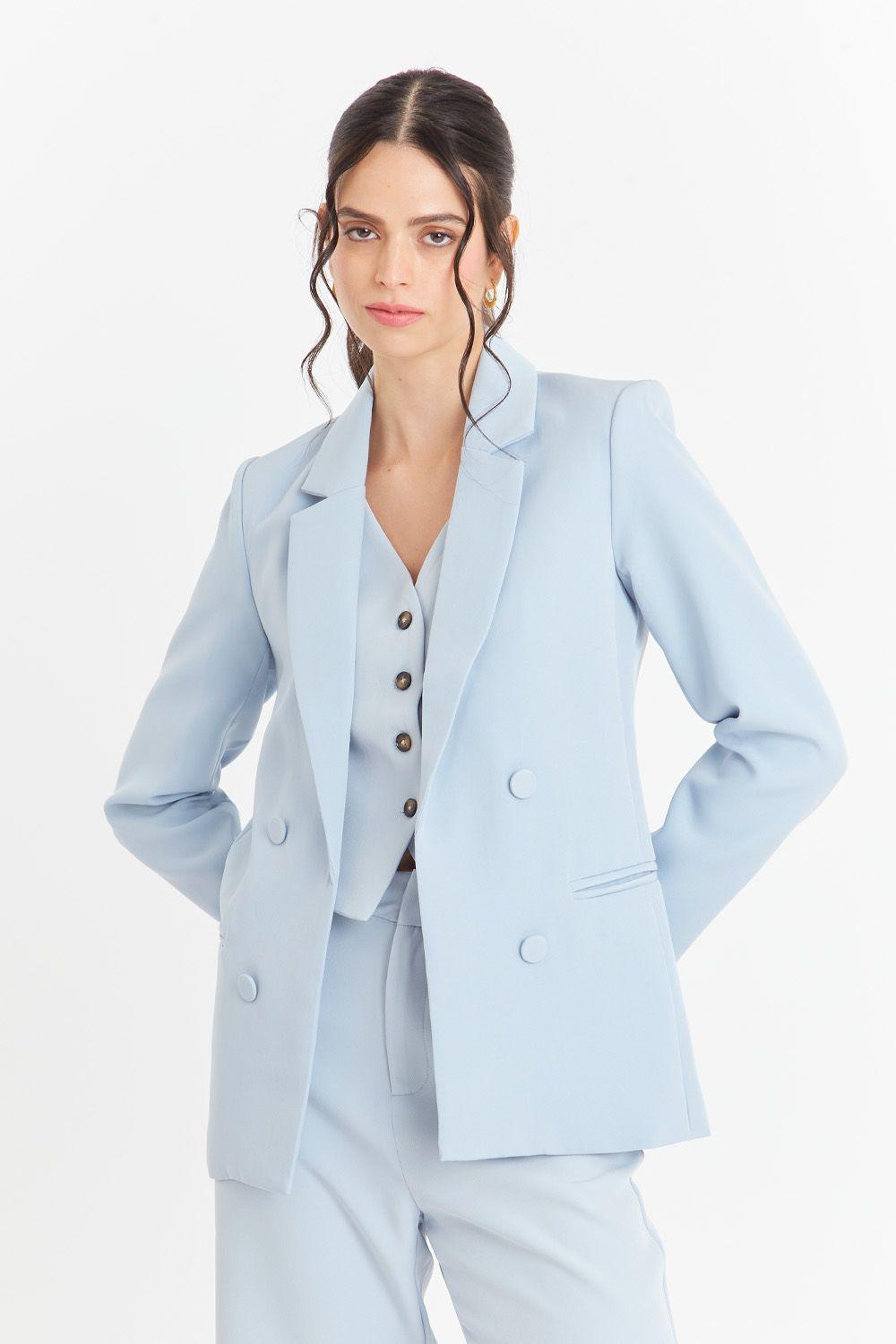 Blazer Básico de Tope Azul Nicopoly-0