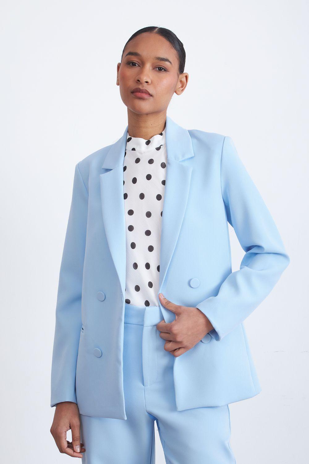 Blazer Básico de Tope Celeste Nicopoly-0