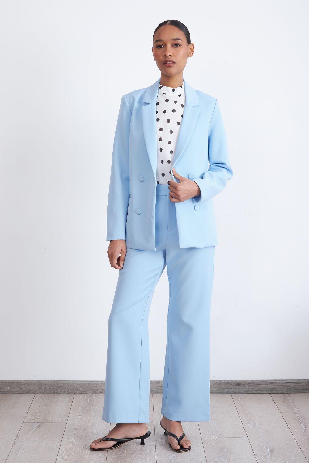 Blazer Básico de Tope Celeste Nicopoly-1