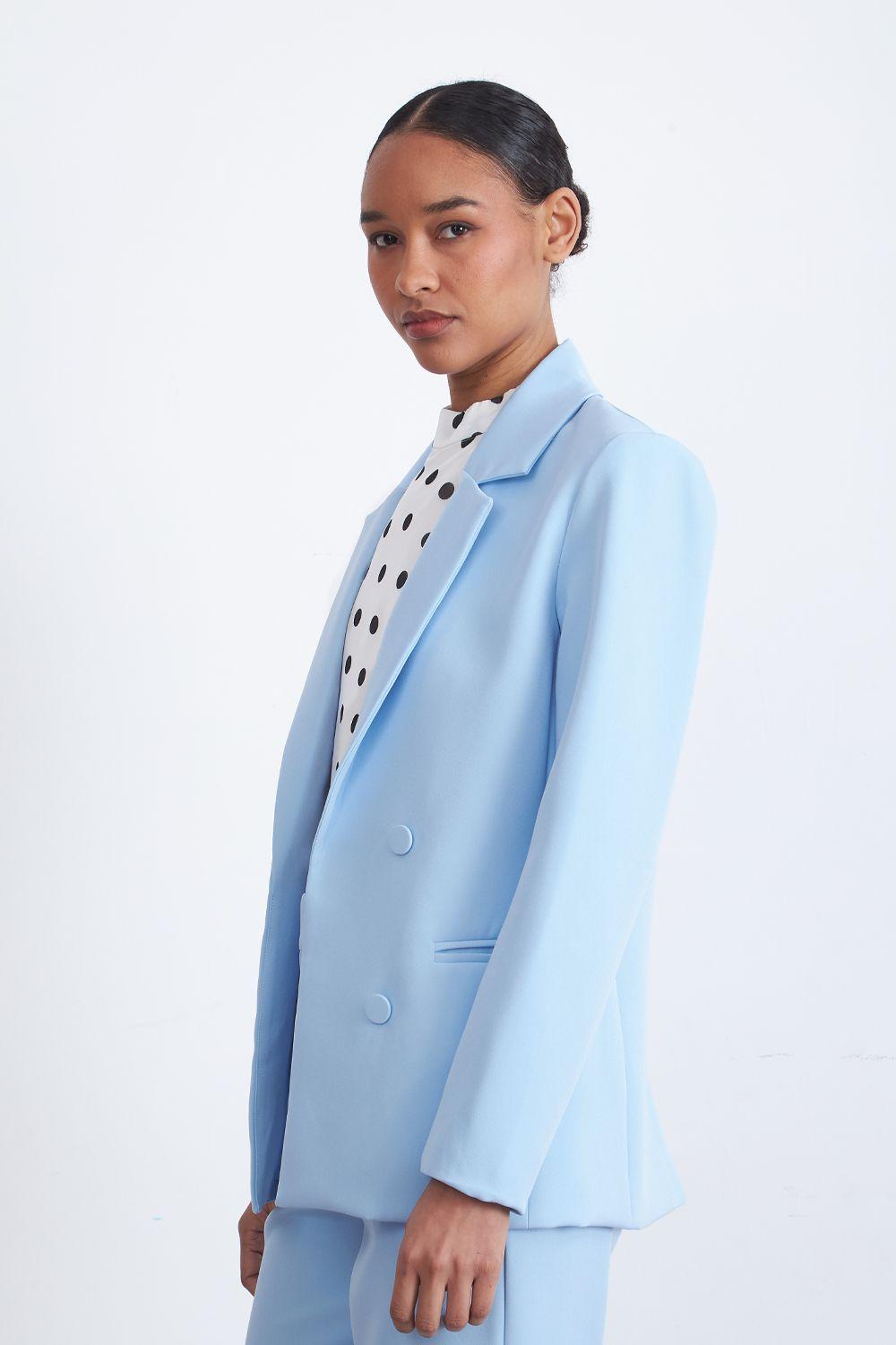 Blazer Básico de Tope Celeste Nicopoly-2