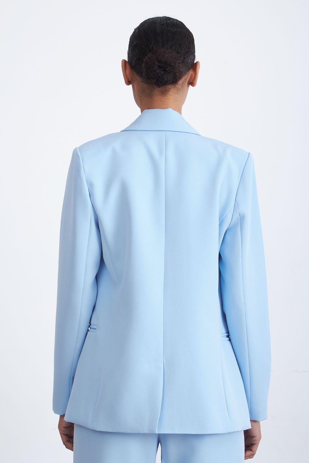 Blazer Básico de Tope Celeste Nicopoly-3