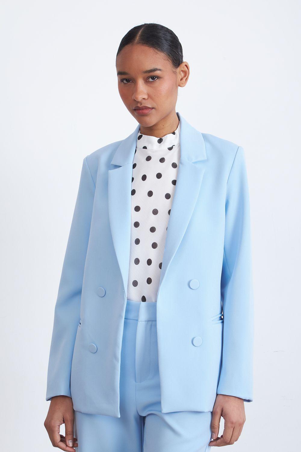 Blazer Básico de Tope Celeste Nicopoly-5