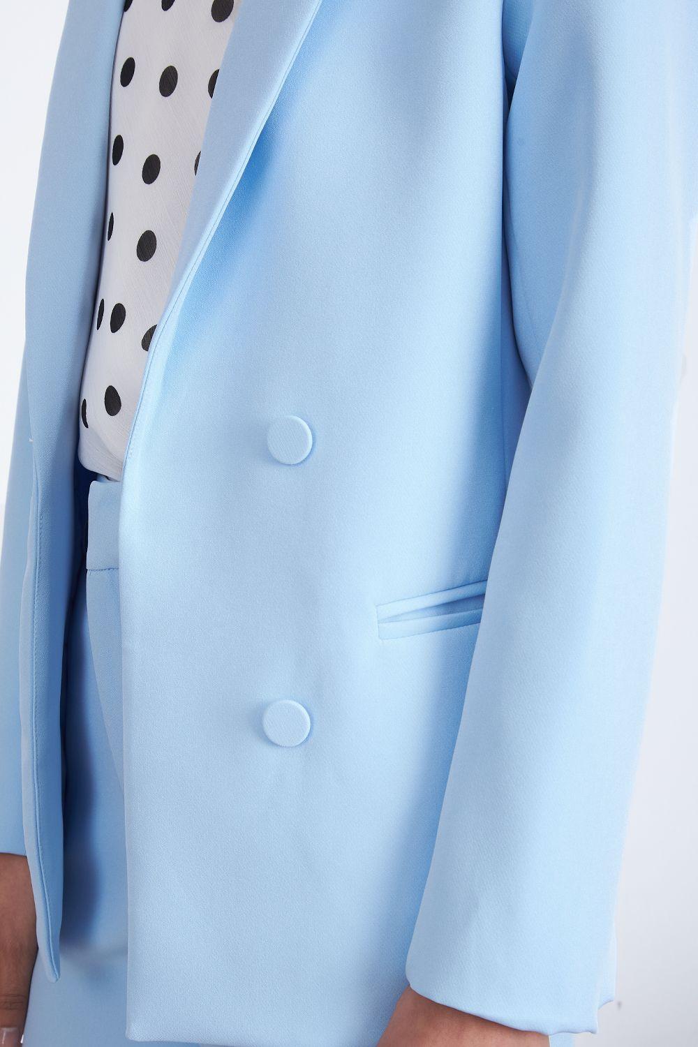 Blazer Básico de Tope Celeste Nicopoly-6