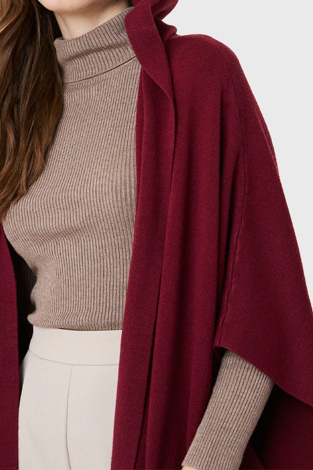 Tapado Gorro Y Bolsillos Burdeos Nicopoly-5