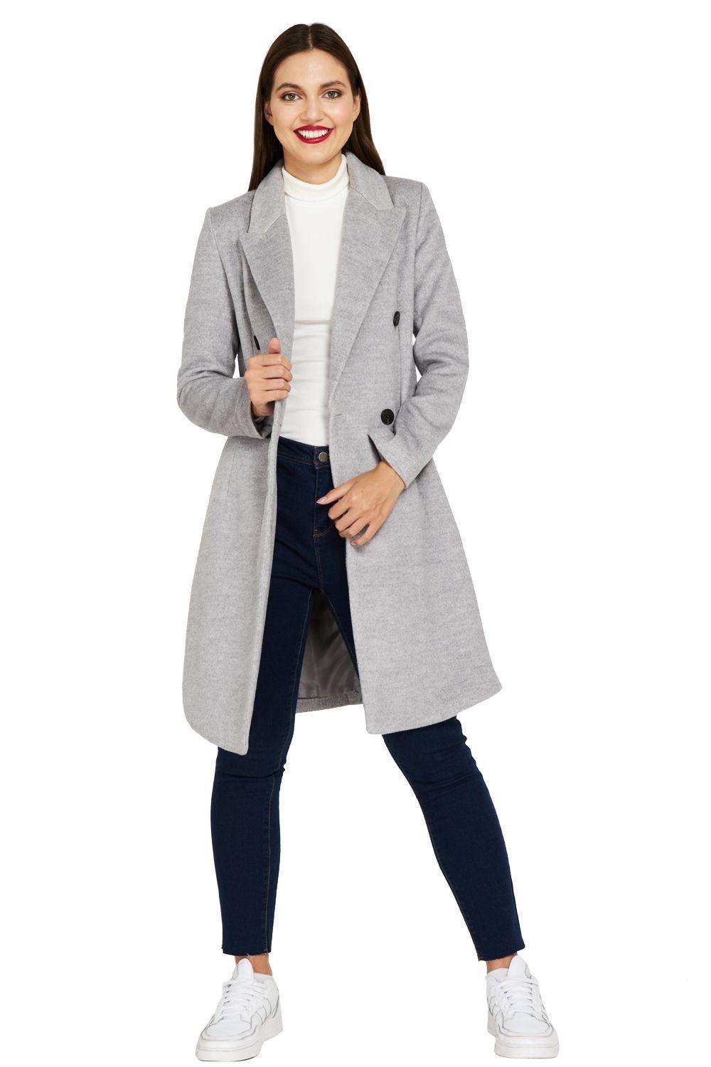 Abrigo Cuatro Botones Gris Nicopoly-0