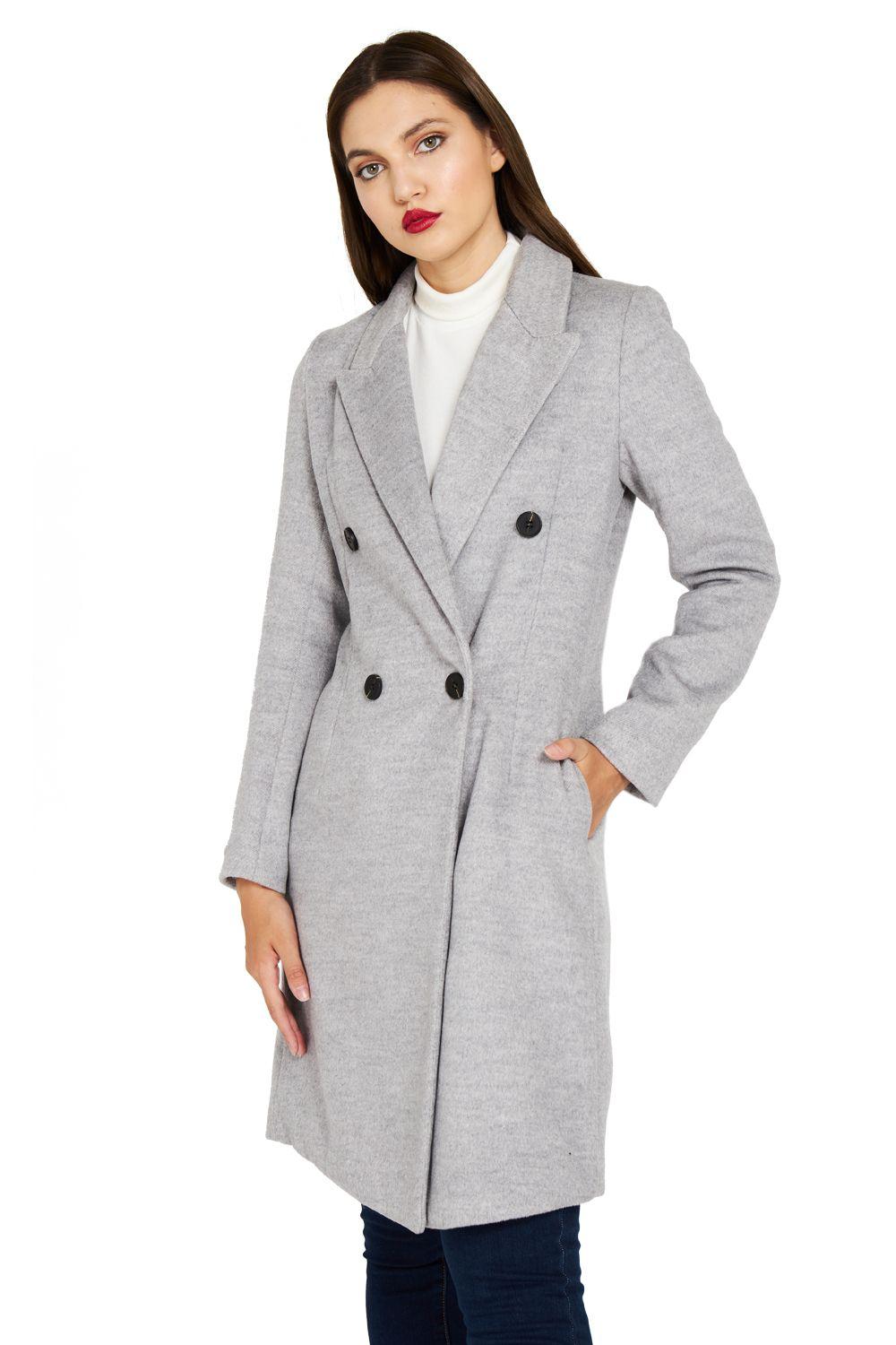 Abrigo Cuatro Botones Gris Nicopoly-1