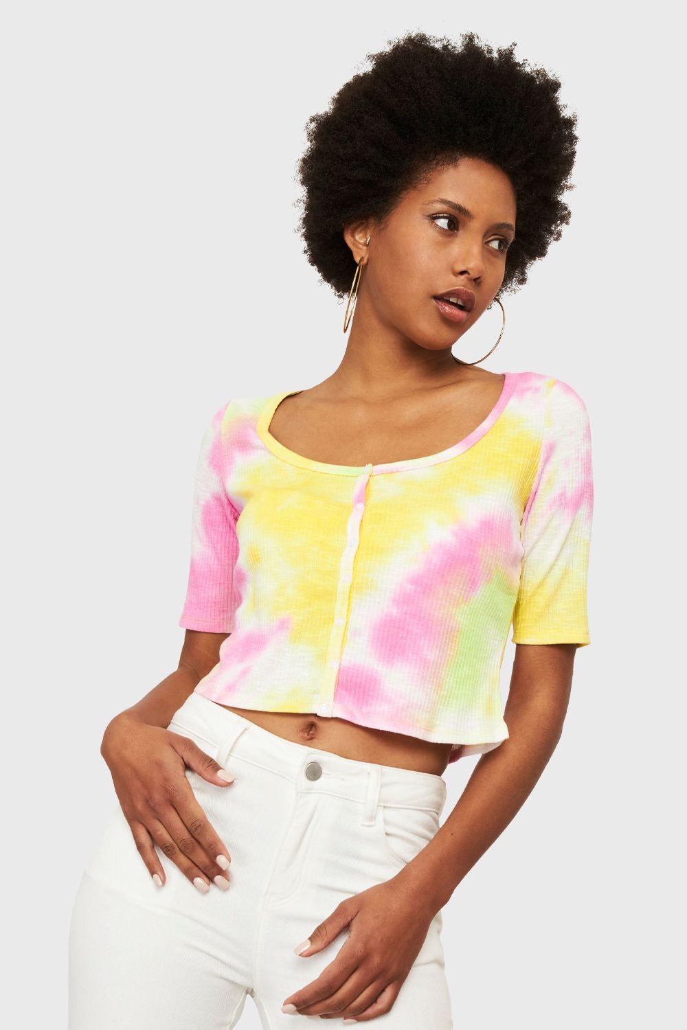 Crop Top Tie Dye Amarillo Nicopoly-4