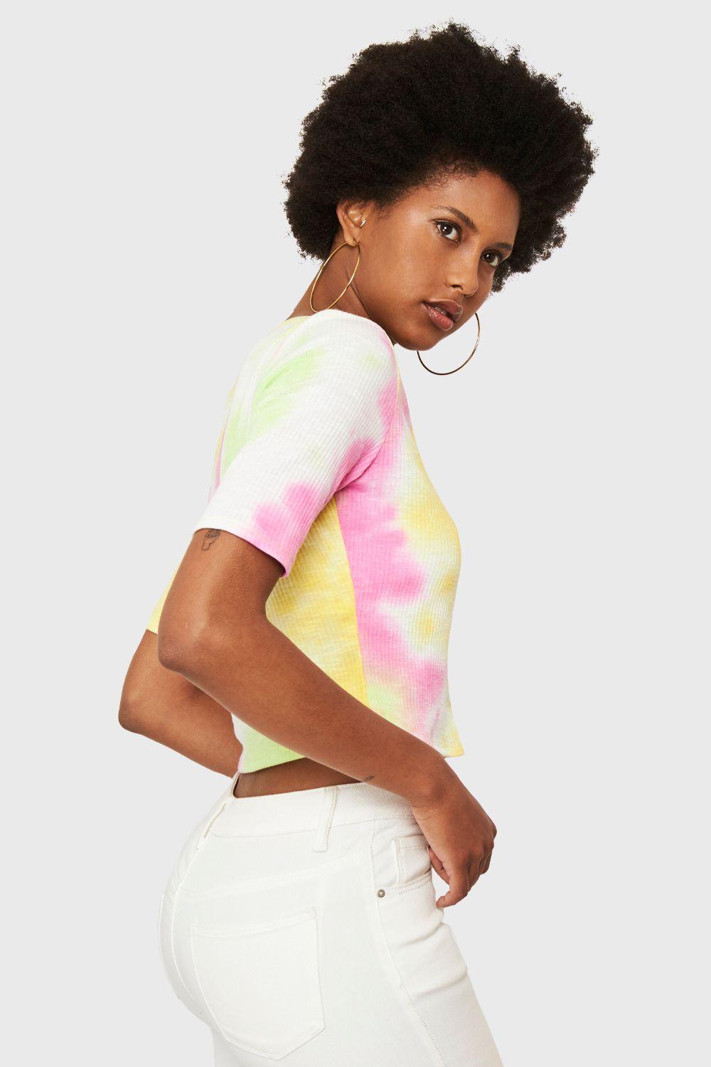 Crop Top Tie Dye Amarillo Nicopoly-2
