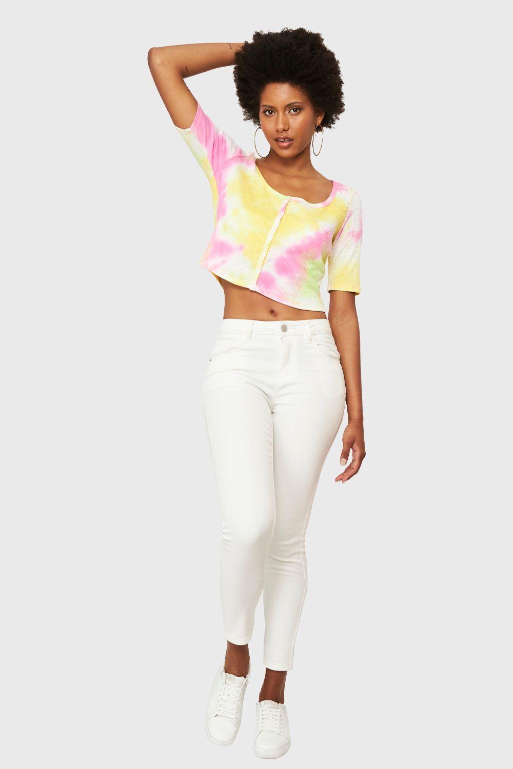 Crop Top Tie Dye Amarillo Nicopoly-1