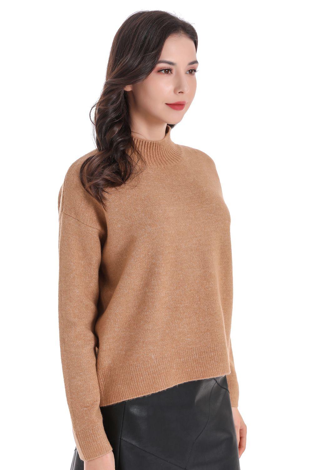 Sweater Cuello Beatle Corto Café Nicopoly-1