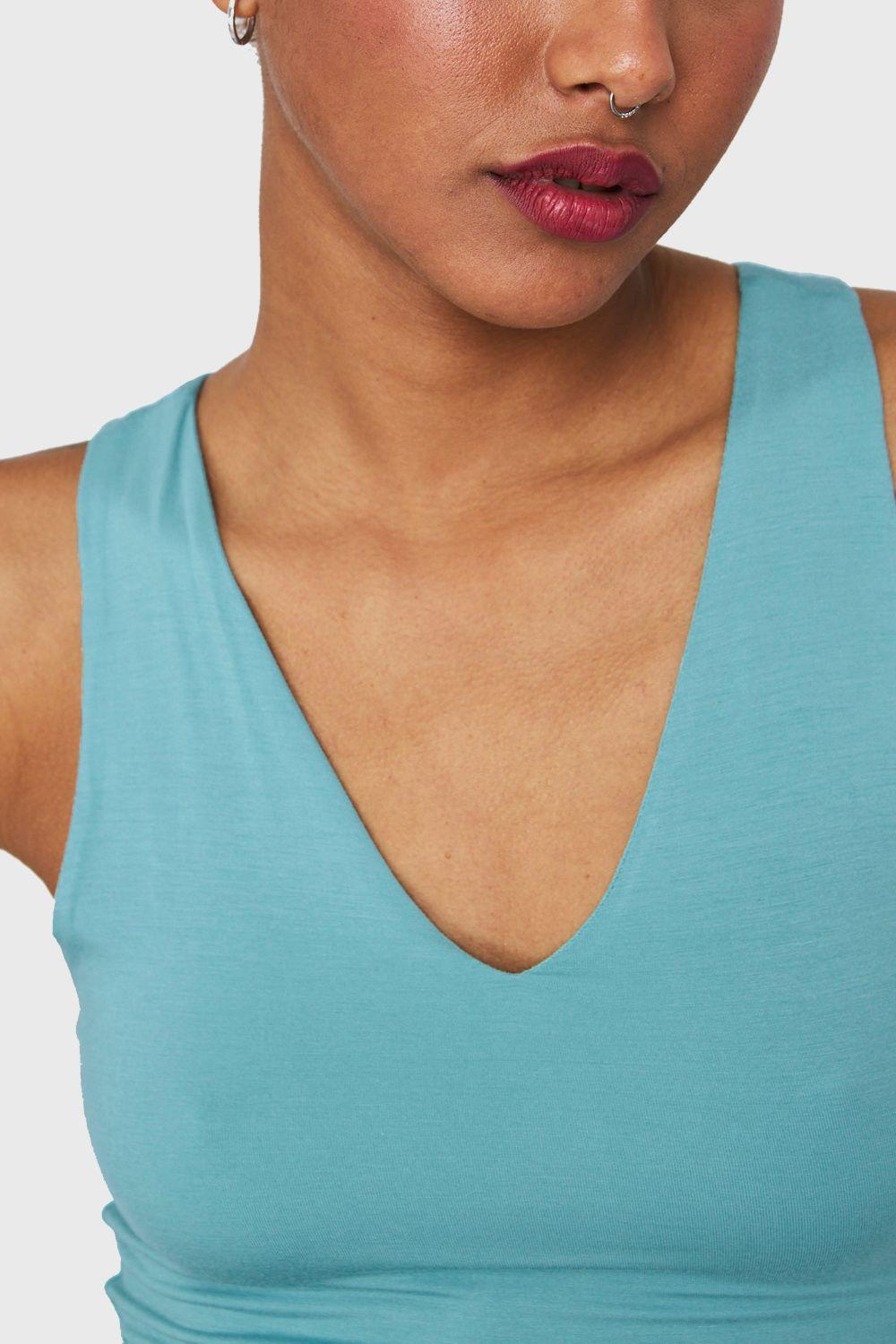 Crop Top Modal Azul Cielo Nicopoly-5