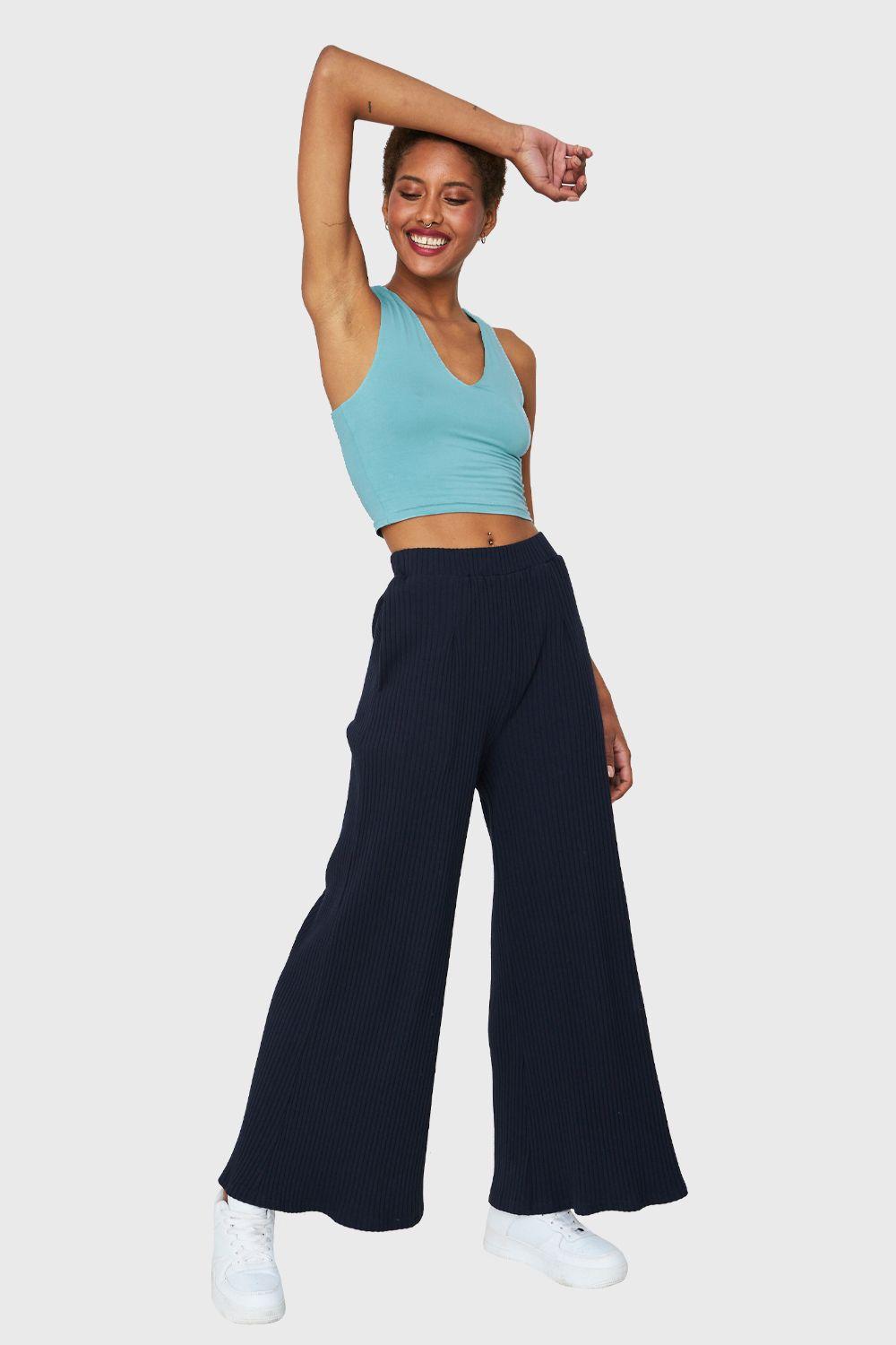 Crop Top Modal Azul Cielo Nicopoly-1