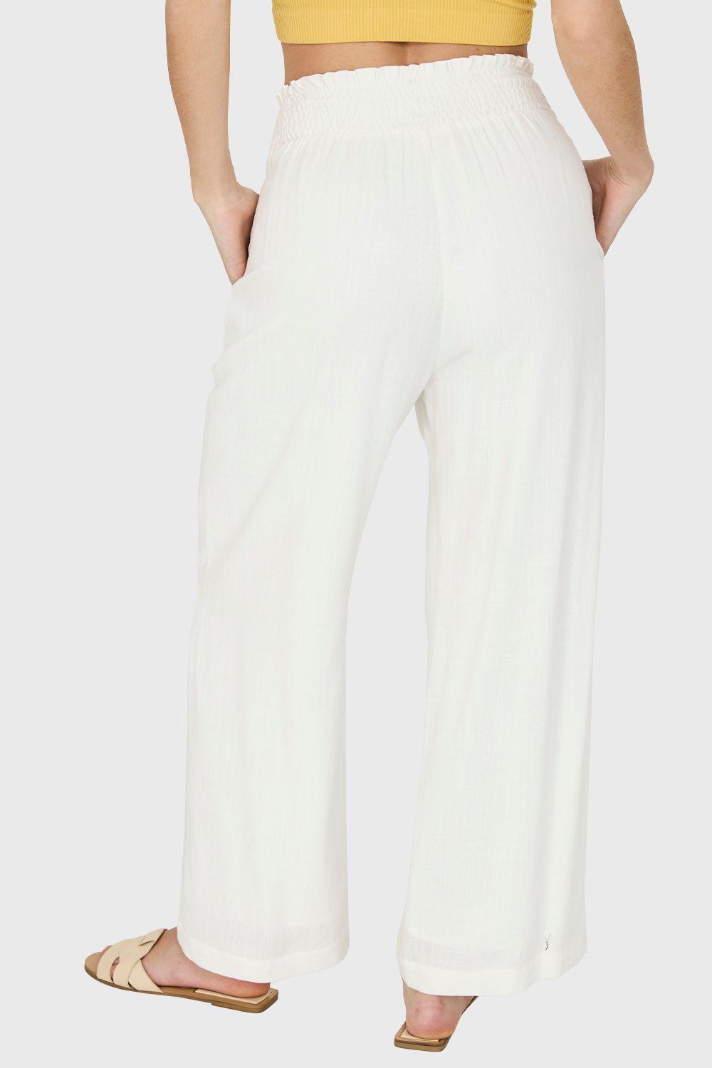 Pantalón Holgado Pretina Alta Blanco Nicopoly-3