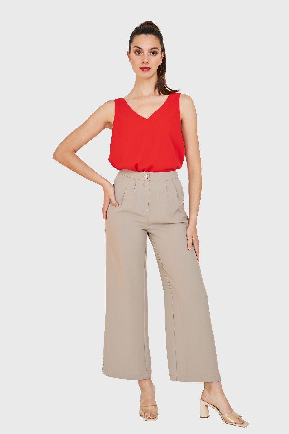 Pantalón Pinzas Ligero Khaki Nicopoly-1