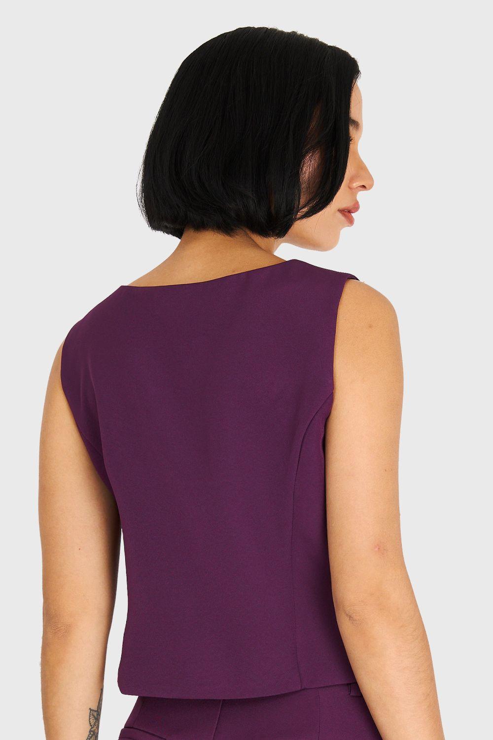 Gilet 4 Botones Lila Nicopoly-3