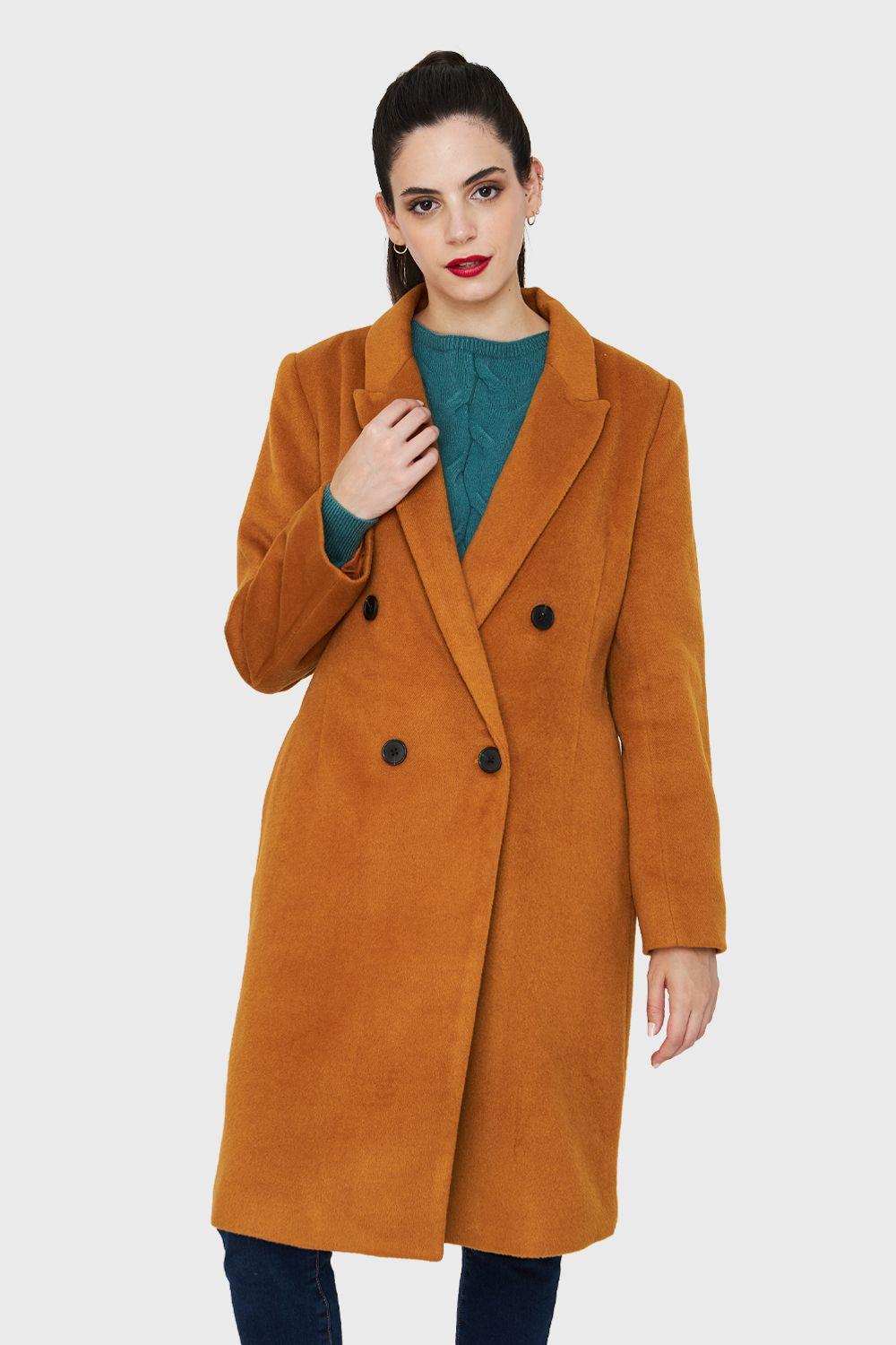 Abrigo Cuatro Botones Ocre Nicopoly-0