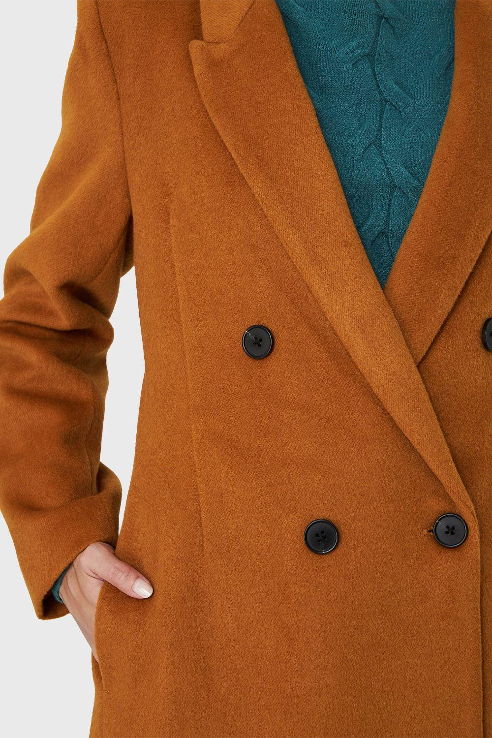 Abrigo Cuatro Botones Ocre Nicopoly-5