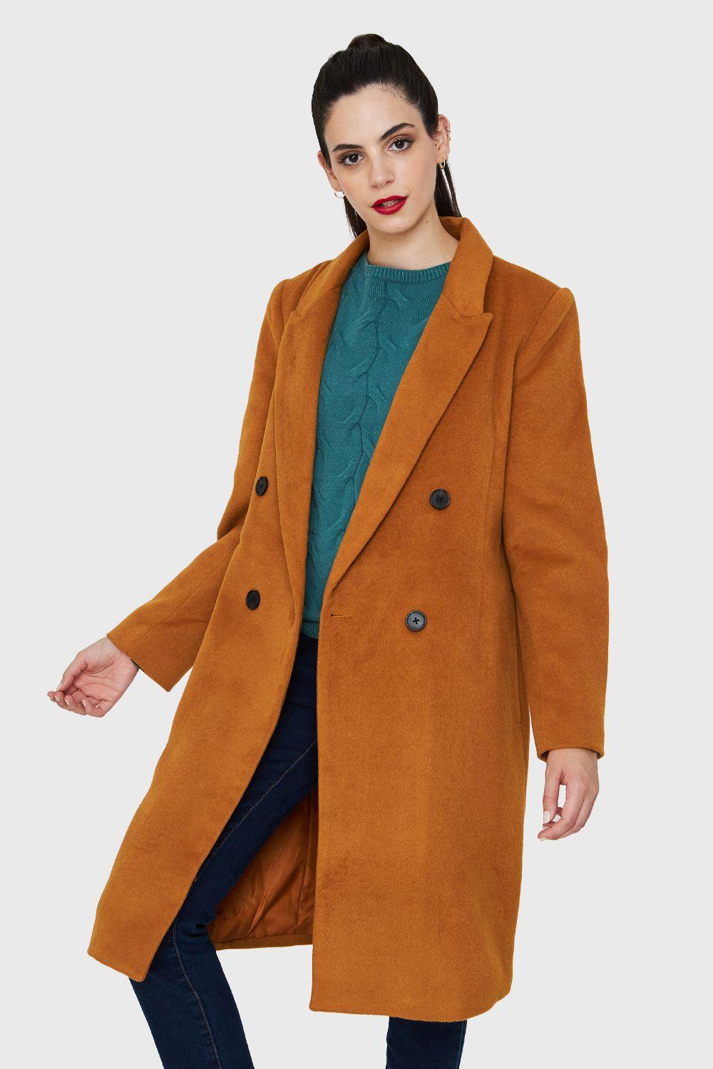 Abrigo Cuatro Botones Ocre Nicopoly-4