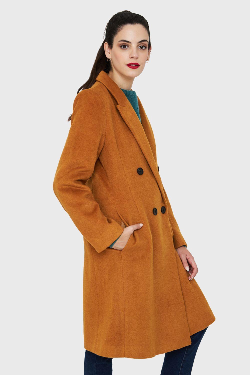Abrigo Cuatro Botones Ocre Nicopoly-2