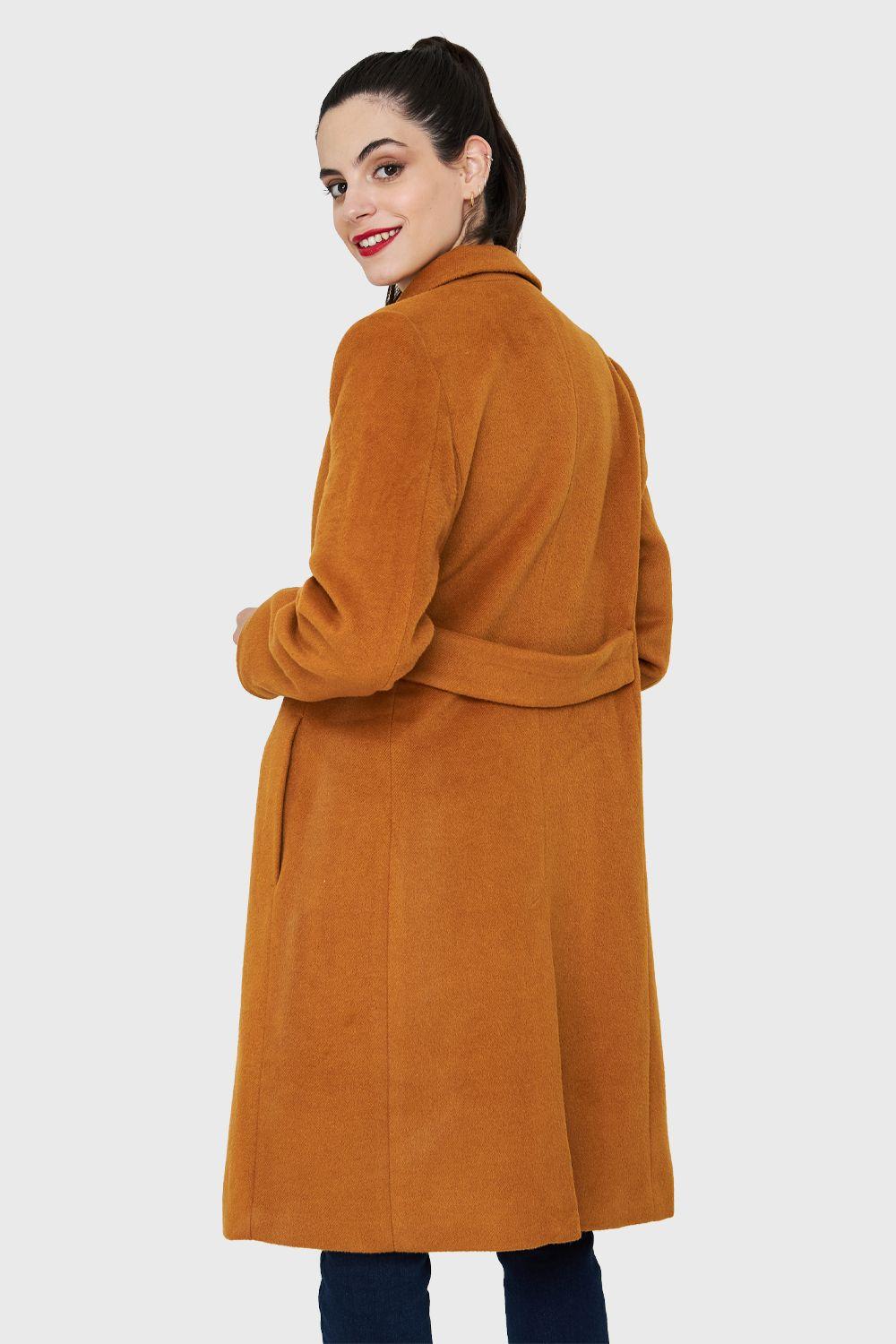 Abrigo Cuatro Botones Ocre Nicopoly-3