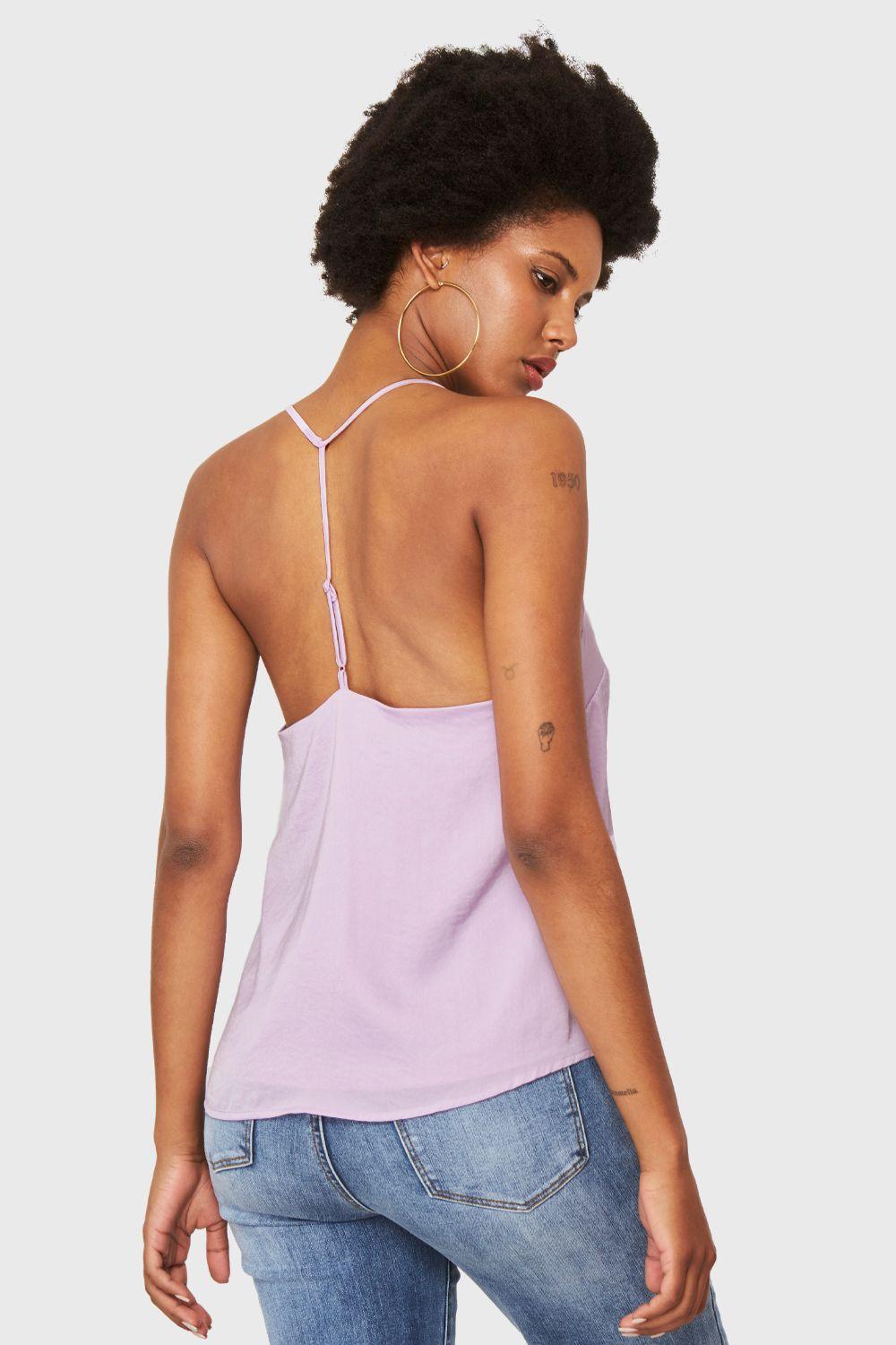 Blusa Básica Tipo Satín Lila Nicopoly-3