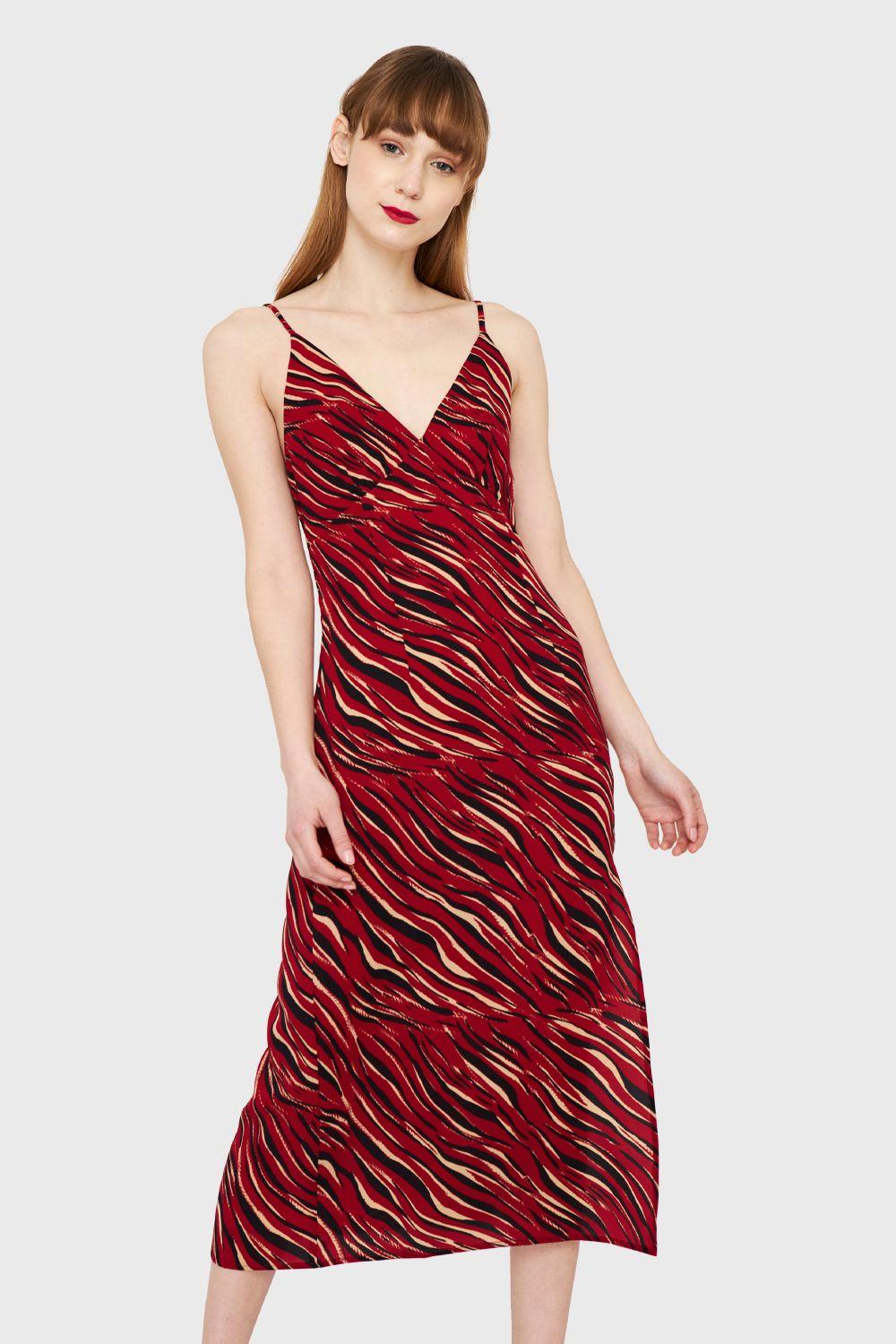 Vestido Print Cebra Rojo Nicopoly-4