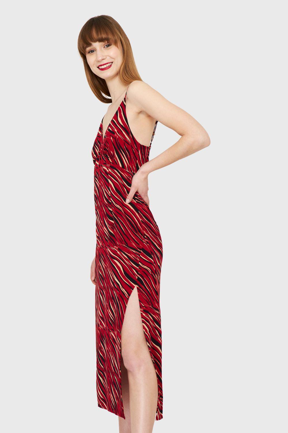 Vestido Print Cebra Rojo Nicopoly-2