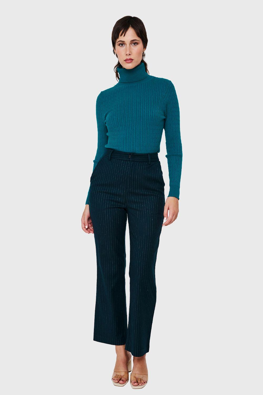 Sweater Tipo Cadenetas Azul Petróleo Nicopoly-1