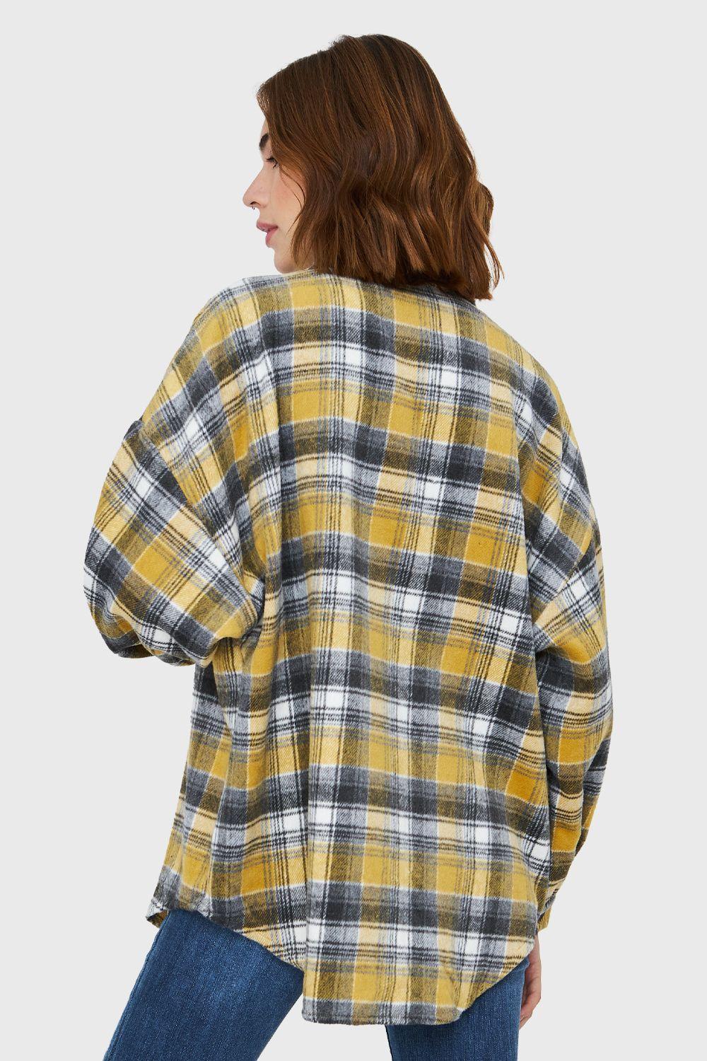 Camisa Tipo Franela Cuadrillé Amarillo Nicopoly-3