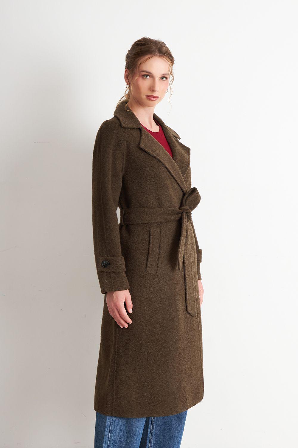 Abrigo con Solapa y Cinturón Café Nicopoly-2