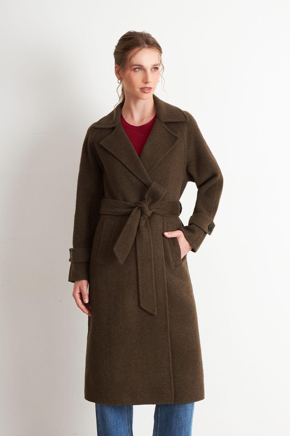 Abrigo con Solapa y Cinturón Café Nicopoly-4