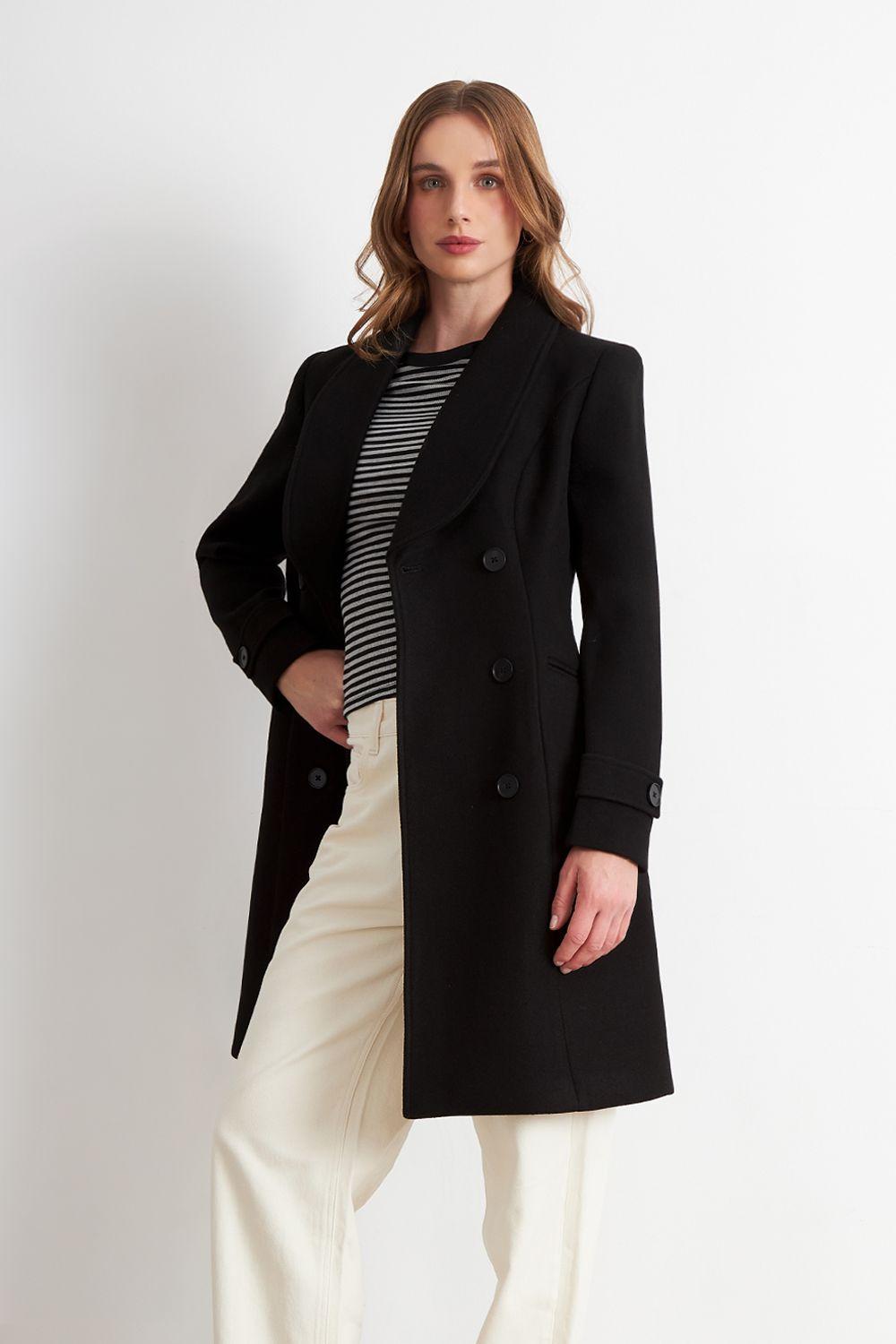 Abrigo Solapa Redonda NegroNicopoly-2