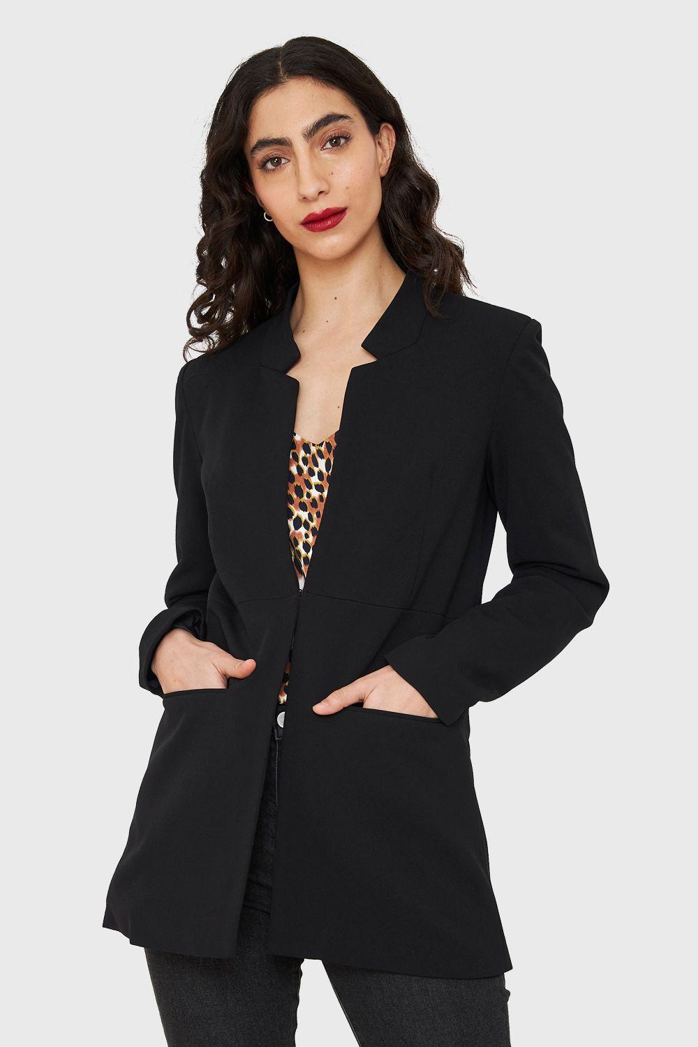 Blazer Largo Negro Nicopoly-4