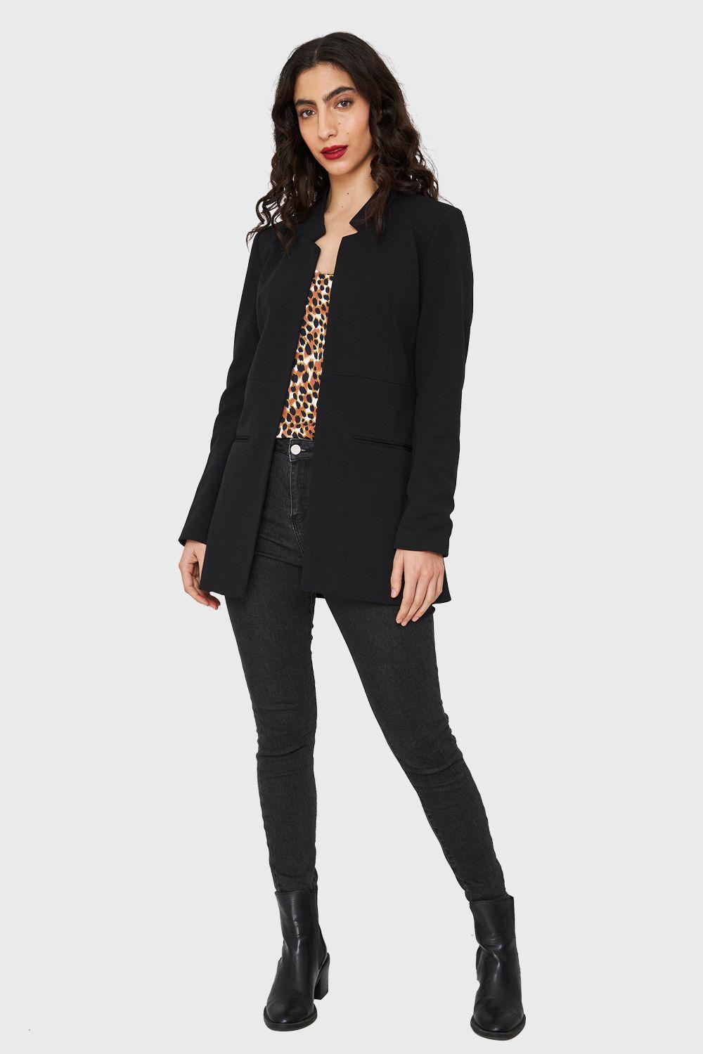 Blazer Largo Negro Nicopoly-1