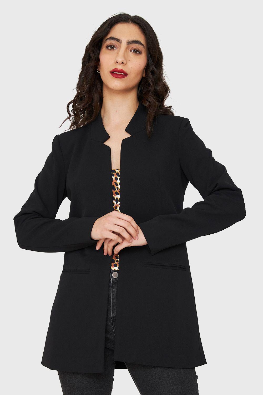 Blazer Largo Negro Nicopoly-0