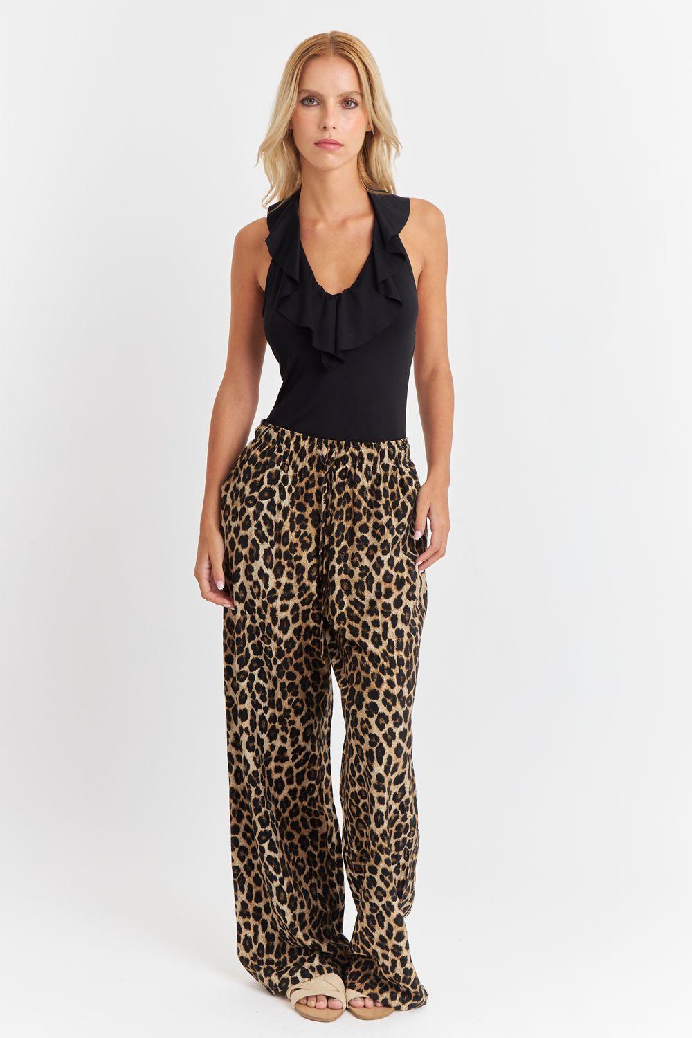 Pantalón Leopardo Café Nicopoly-1