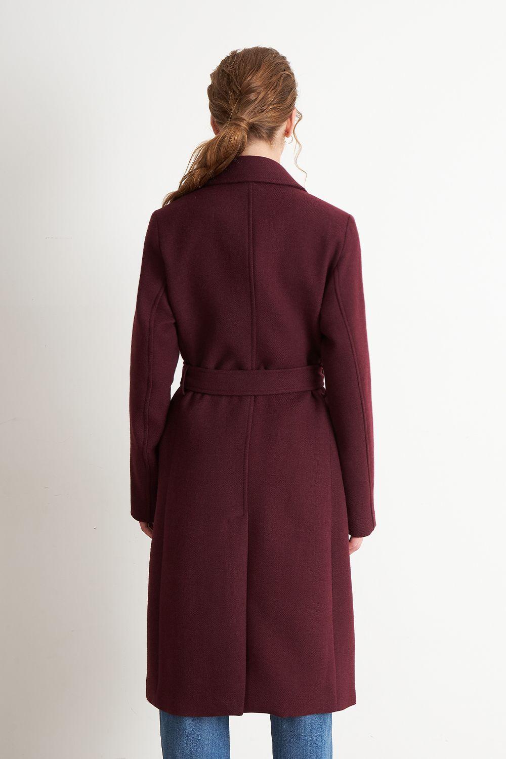 Abrigo Cinturón y Solapa Burdeo Nicopoly-3