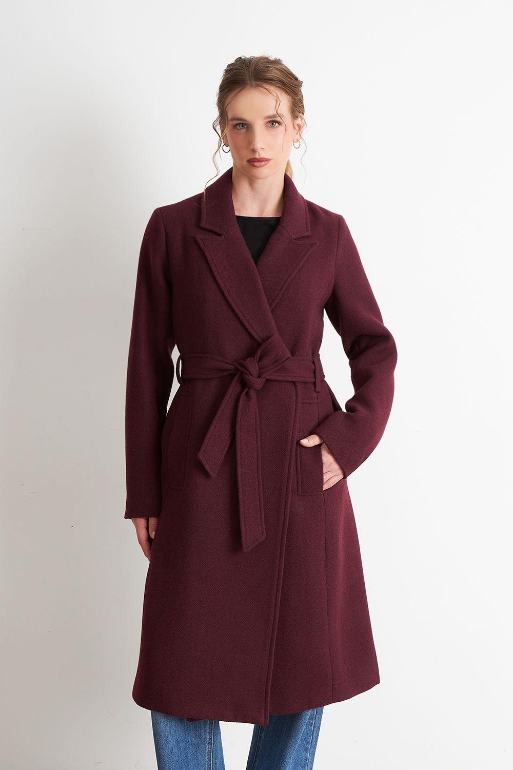 Abrigo Cinturón y Solapa Burdeo Nicopoly-4