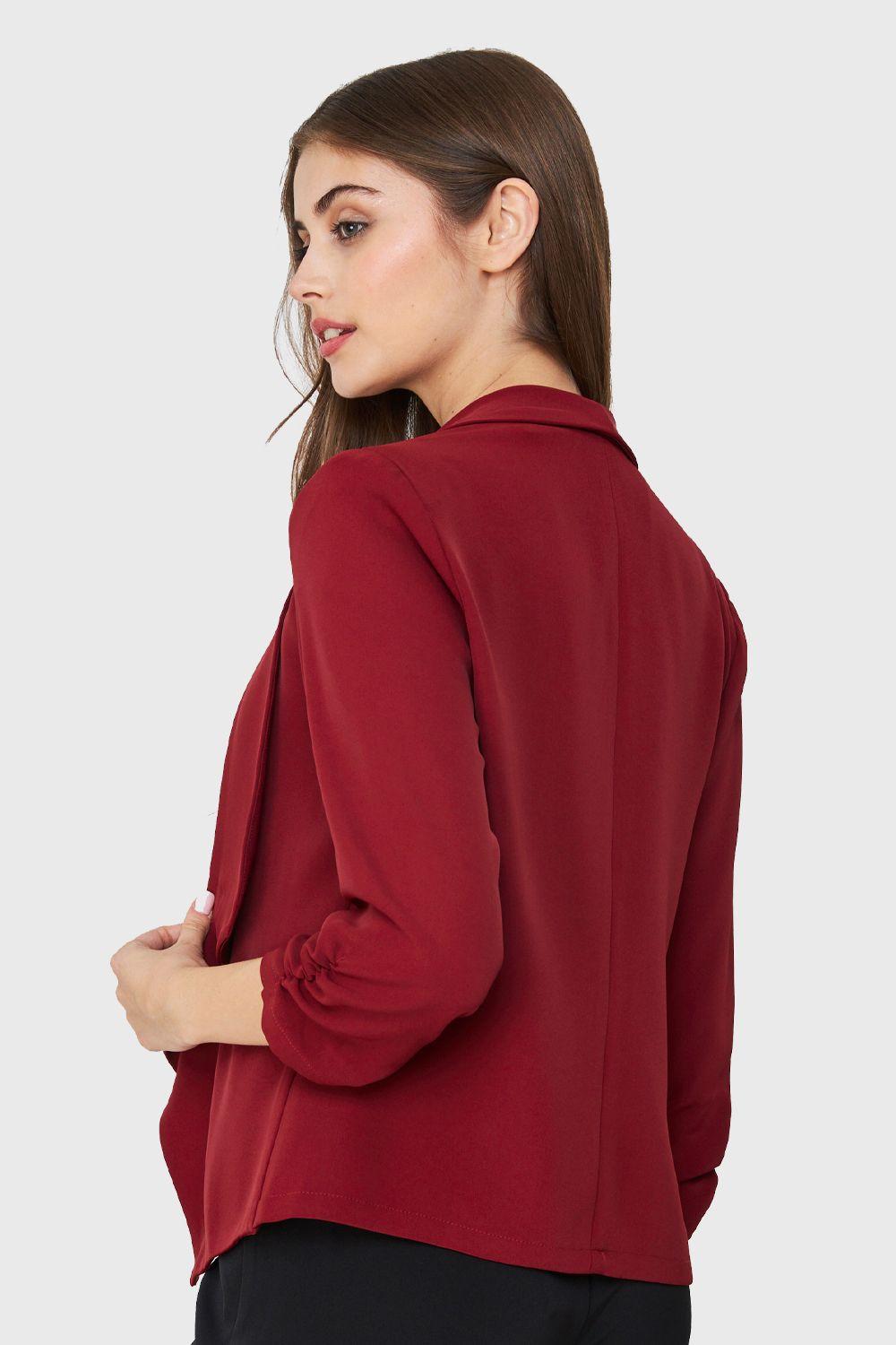 Blazer Mangas 3/4 Solapa Burdeos Nicopoly-3