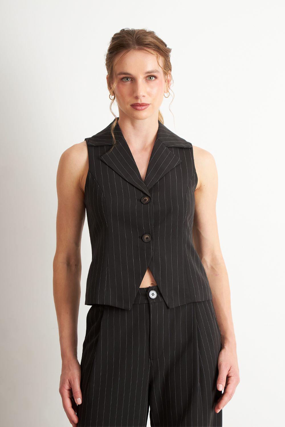 Gilet Negro Rayas Diplomáticas Nicopoly-3