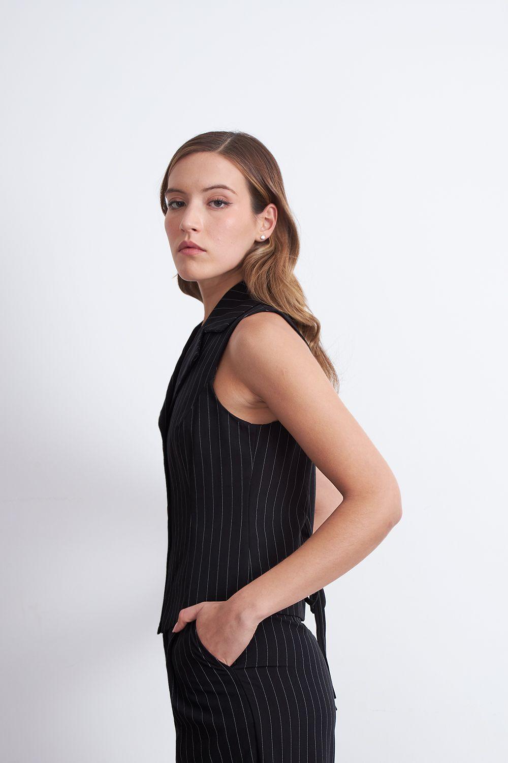 Gilet Rayas Diplomáticas Negro Nicopoly-2