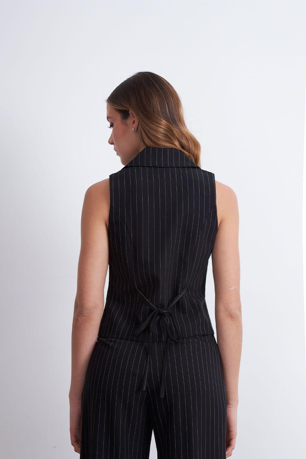 Gilet Rayas Diplomáticas Negro Nicopoly-3