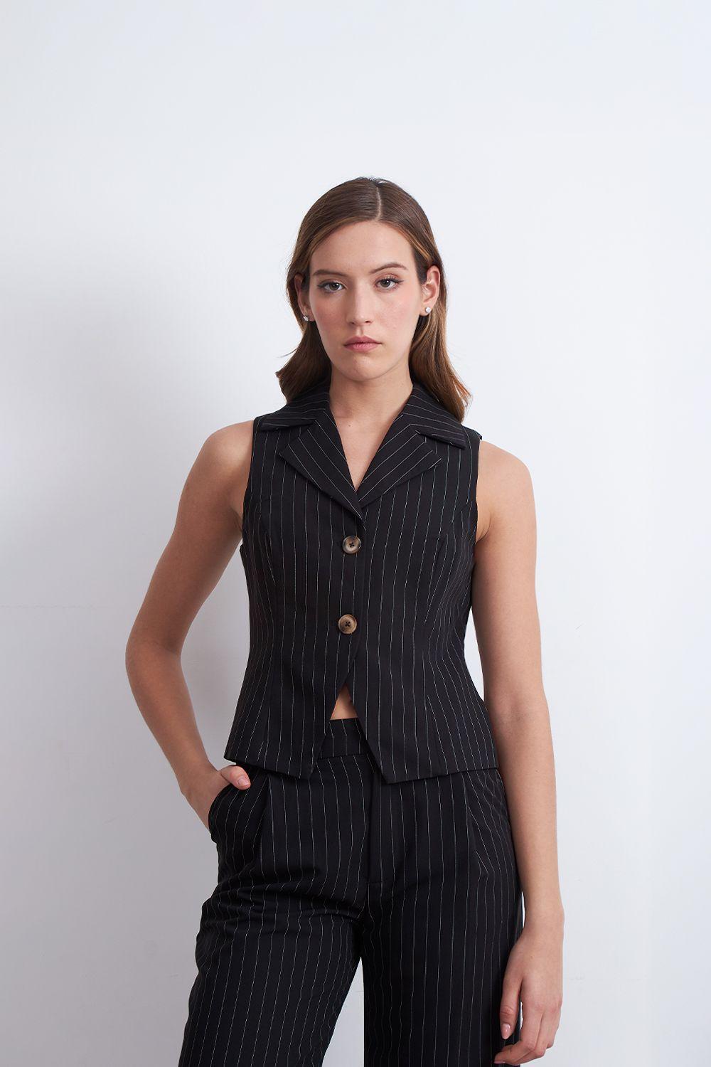 Gilet Rayas Diplomáticas Negro Nicopoly-5