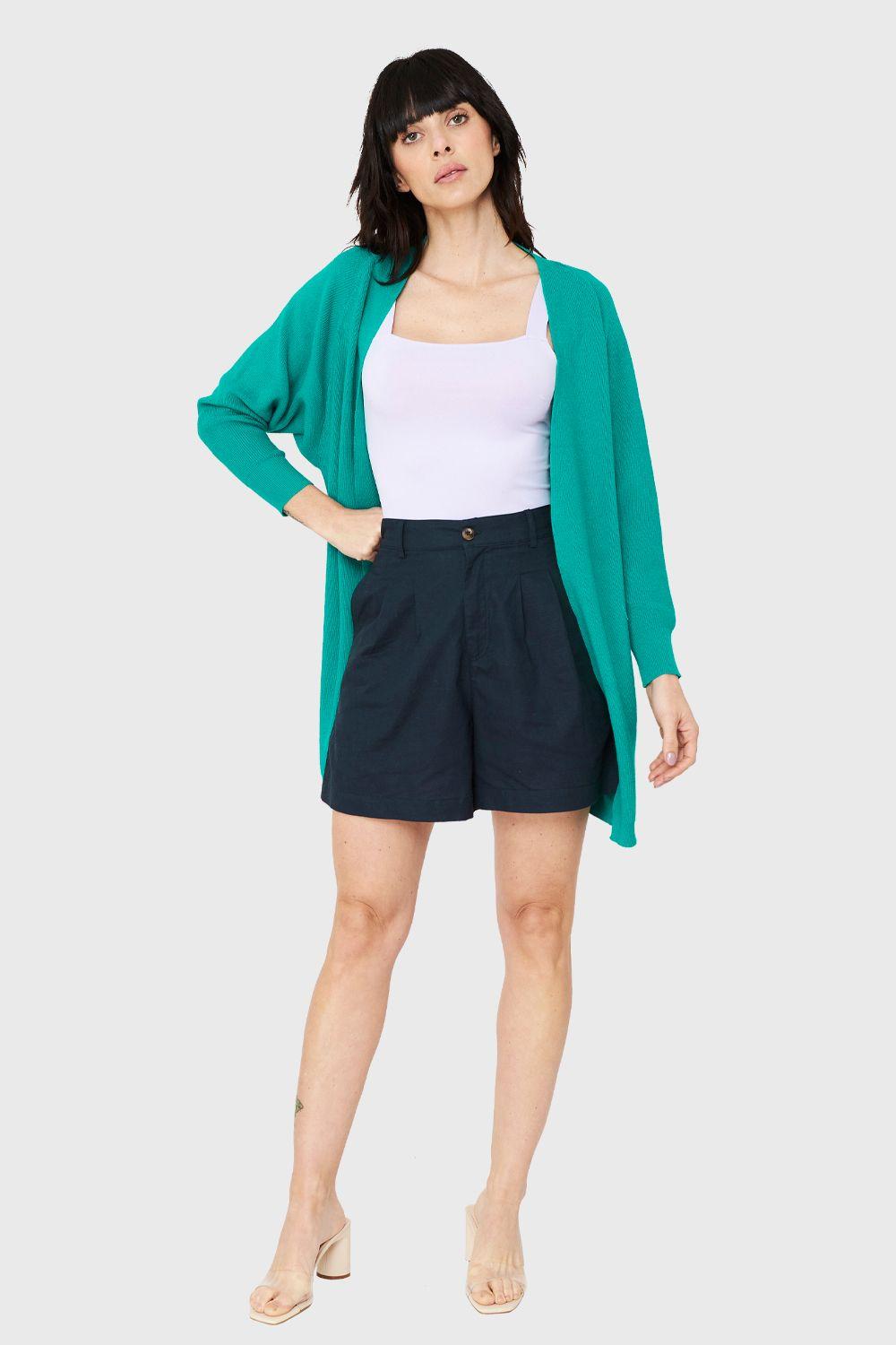 Cárdigan Manga Kimono Verde Esmeralda Nicopoly-1